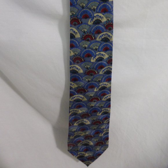 Sidae Fashion, fan print, necktie, 100% silk, Made In Korea - Picture 5 of 7